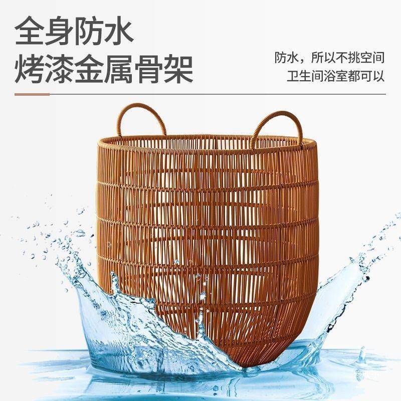 日式藤编脏衣服收纳筐家用脏衣篓高颜值脏衣篮玩具筐洗衣篮欣