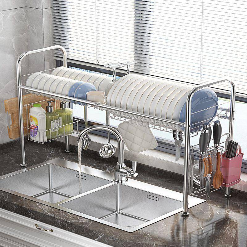 不锈钢厨房置物架水碗碟沥水架收纳架用品家用大全晾放碗架架子无