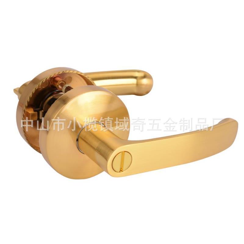 锌合金三杆式门锁卧室房间实木门锁家用室内把手现代简约