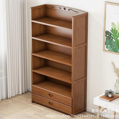 书架置物架落地多层简易桌上收纳架实木小书柜桌面客厅学生省空间