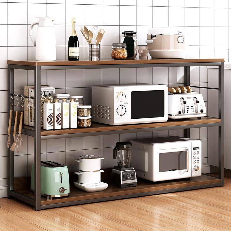 厨房置物架落地多层微波炉锅具收纳架家用多功能分层烤箱储物架子