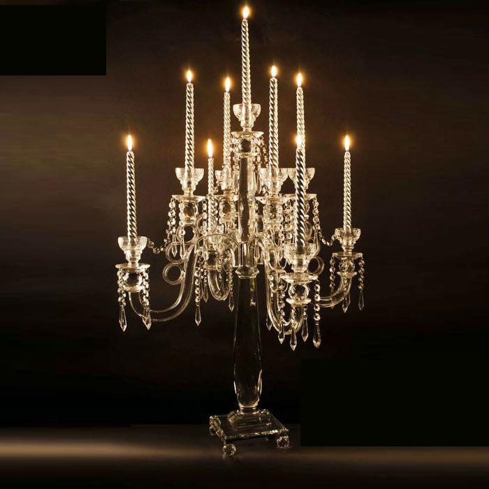 欧式奢华多头桌面摆件K9水晶烛台出口产品婚礼婚庆道具路引蜡台