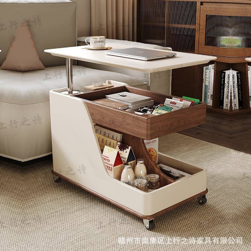 新款网红可移动茶几简约小户型现代轻奢沙发客厅升降家用推车边几