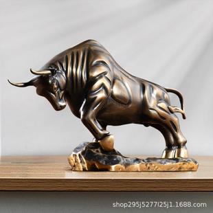 招财全铜创意动物牛摆件吉祥物样板间客厅玄关室内软装家居装饰品