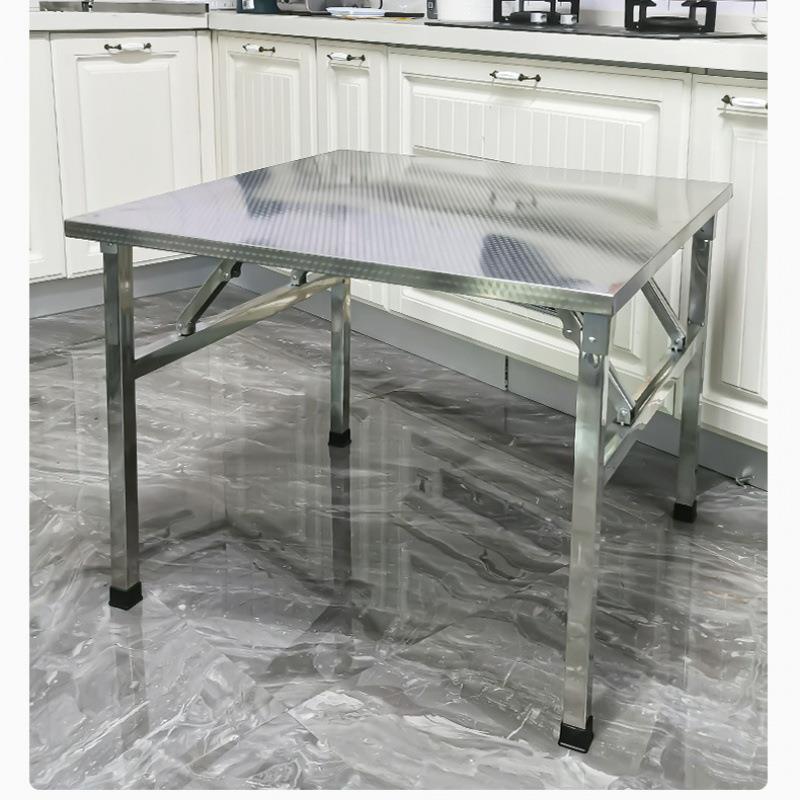 不锈钢折叠桌餐桌家用宿舍出租房吃饭桌写字学习桌摆摊便携小方桌