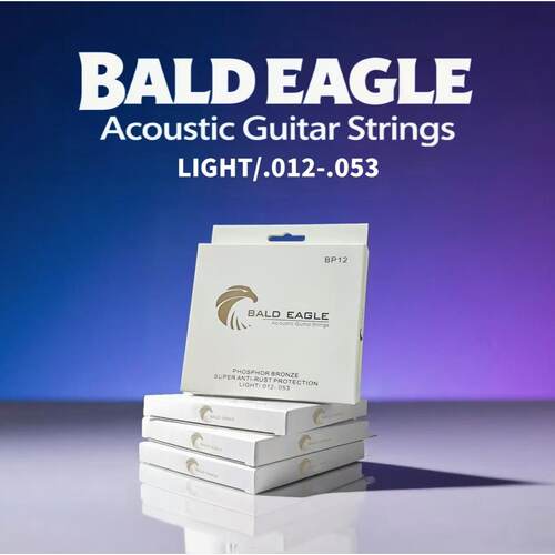 BALD EAGLE白鹰磷铜镀膜防锈012民谣吉他琴弦 防锈木吉他琴弦