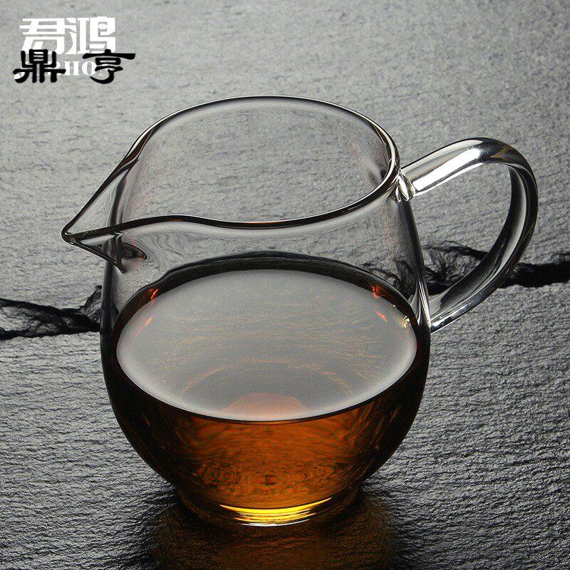 鼎亨 加厚玻璃公道杯茶海耐热高温茶具玻璃分茶器带泡茶公杯茶海