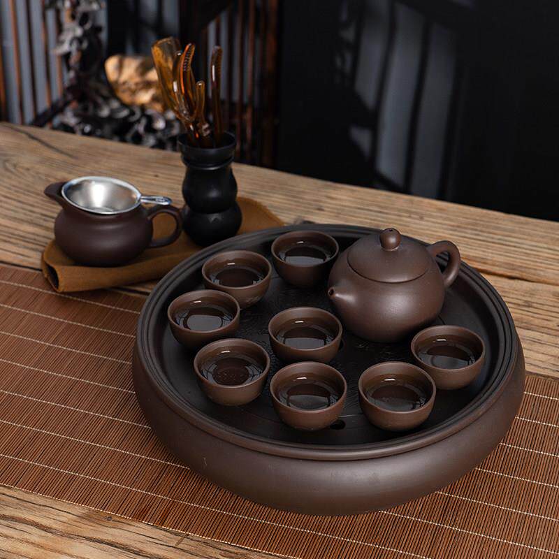 JDZ景德镇紫砂功夫茶具套装家用客厅小套简约潮汕陶瓷茶盘茶壶茶
