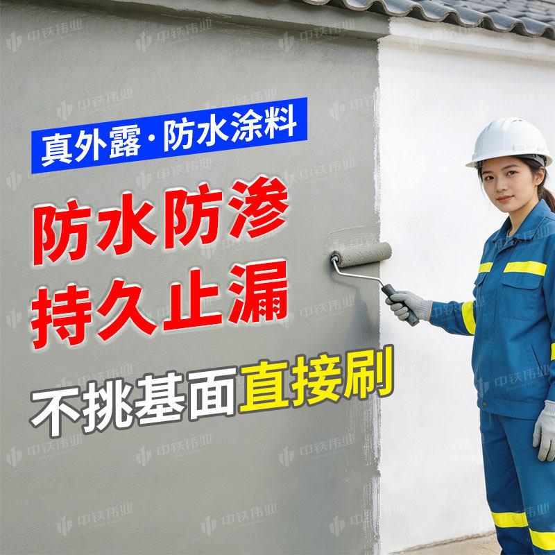 外墙防水胶补漏裂缝渗水外墙专用防水涂料窗台墙面自刷防水漆材料