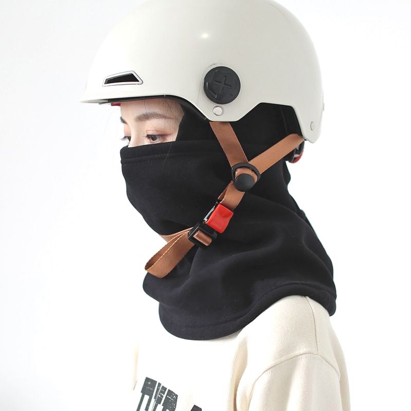 东东安全帽帽防风面罩套头帽子男女秋冬户外骑电动车加绒加厚保暖