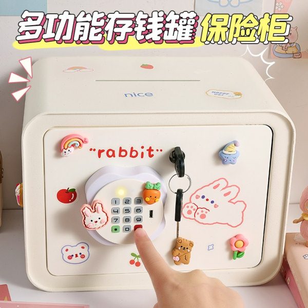 女孩存钱罐儿童2024年新款只进不出保险箱密码储蓄柜男孩大号容量