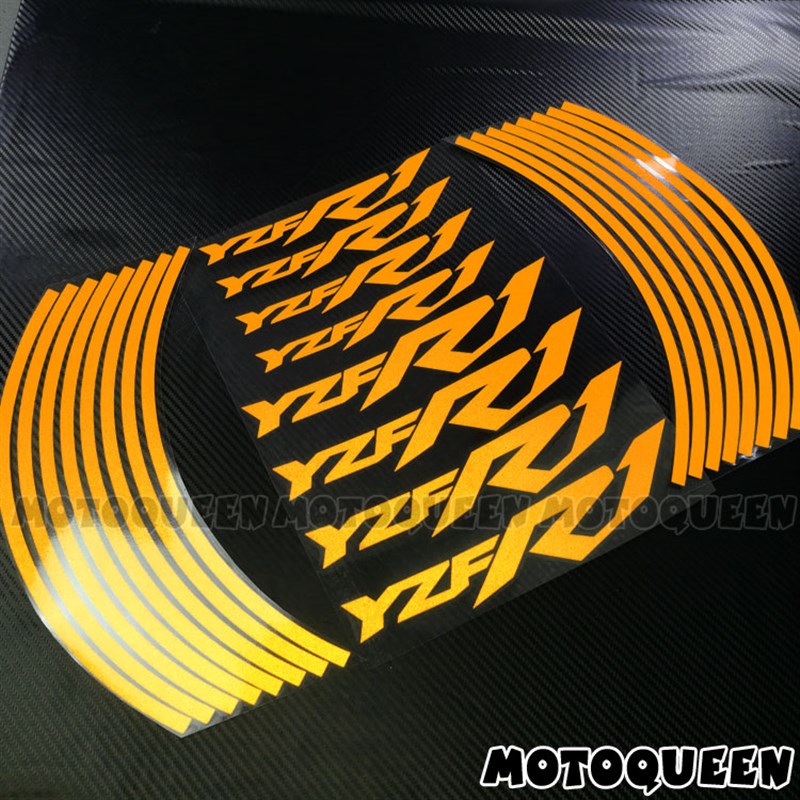 适用R7雅马哈YZF-R1 R3 R6钢圈贴纸摩托车改装饰轮胎轮毂反光贴花