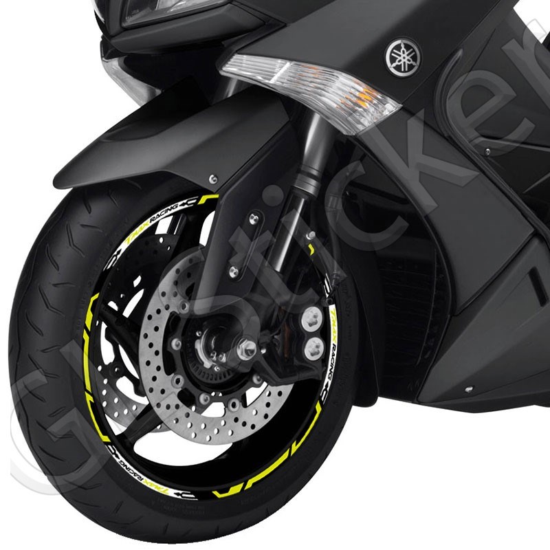 适用雅马哈TMAX560/530反光轮毂贴纸改装车轮贴花装饰内圈贴防水