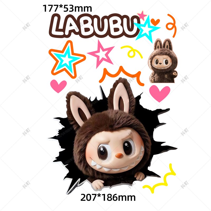 适用于行李箱贴纸LABUBU防水不留胶高级感防丢旅行箱遮丑装饰贴纸