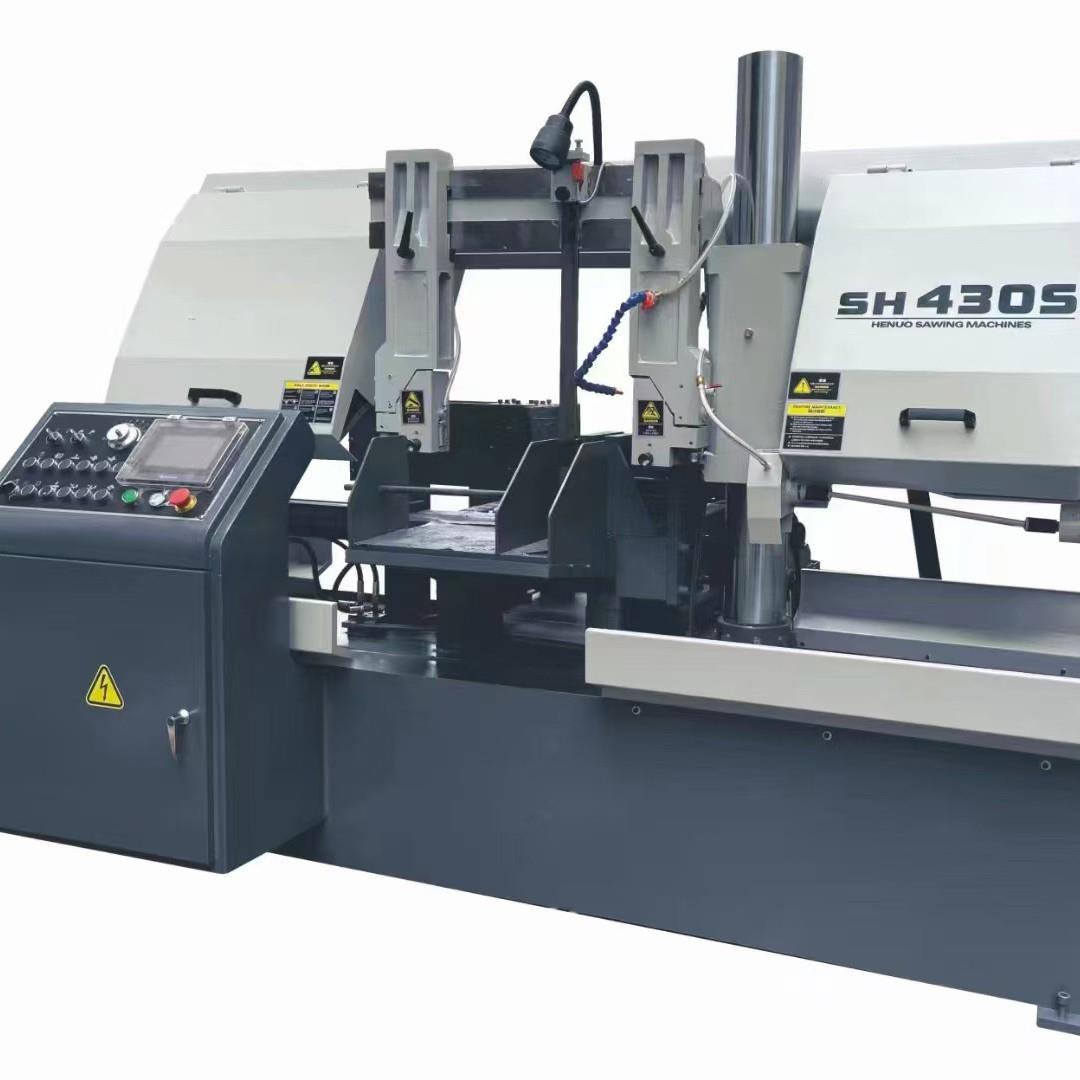 全自动数控锯床卧式双油缸实心材料金属带锯床高速带锯床金属锯床
