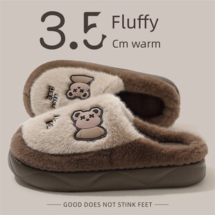2k025新款 冬季 室内家居保暖毛毛拖防滑包头棉拖女 男士 棉拖鞋