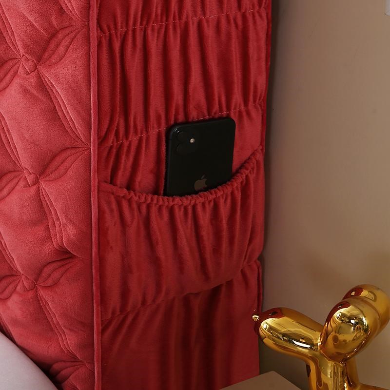 宝宝绒床头罩加棉加厚软包套子简D约床头套弹力保护套皮床靠背罩