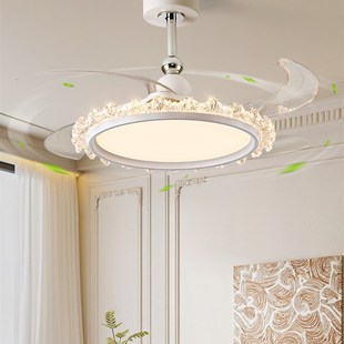 极简轻奢吊灯 餐厅卧室灯简约隐形扇意式 风扇灯 2025n新款