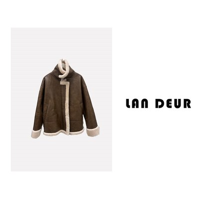 梨九九毛绒f机车风衣短外套女新款加厚美拉德羊毛气质穿搭