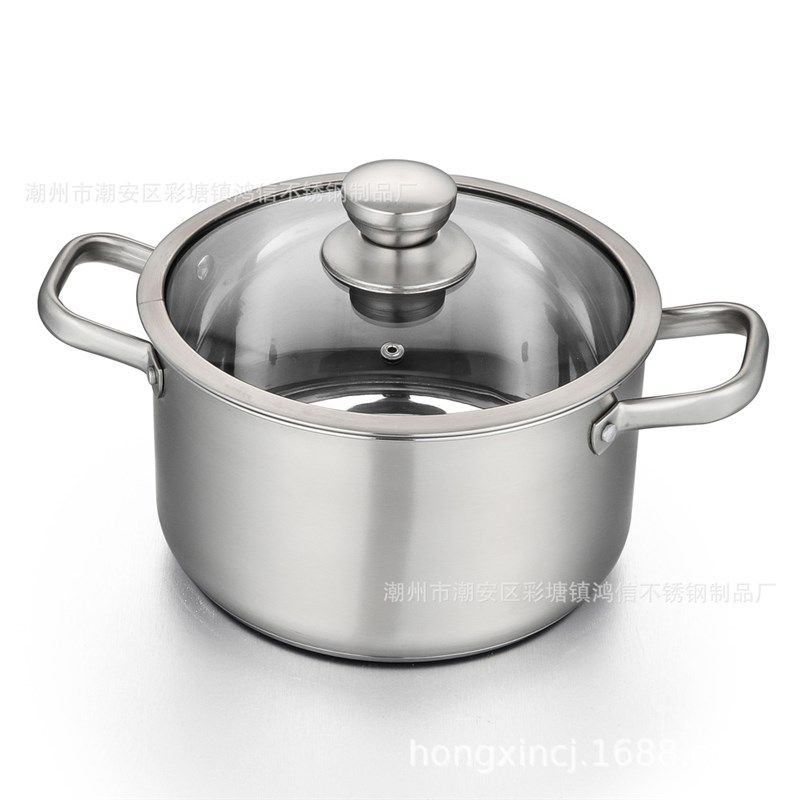 304不锈钢汤锅蒸锅 加厚复底家用辅食奶锅熬汤R煮粥二层三层蒸笼