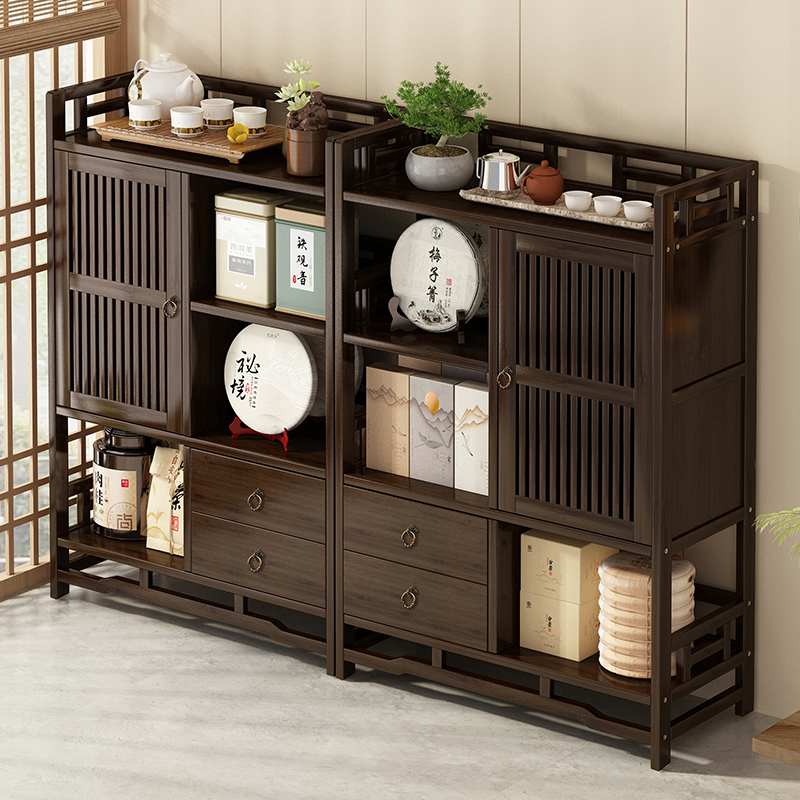 茶水柜办公室茶柜置物架家用客厅茶台G边茶叶收纳柜储物柜靠墙柜