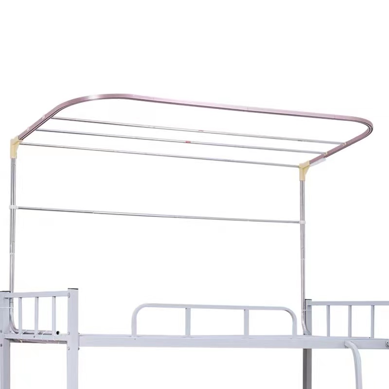 型双轨道a学生宿舍床帘支架寝室上铺立柱伸缩架子金属杆子可升降