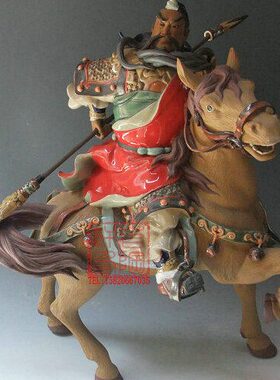 陶瓷工艺品 石湾公仔 关公 千里走单骑