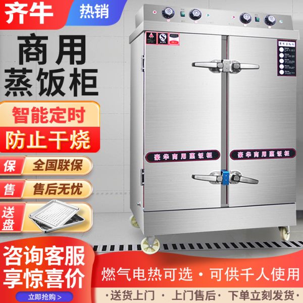 双开门蒸饭柜商用天燃气全自动蒸车大型饭店食堂蒸饭车24盘电蒸箱