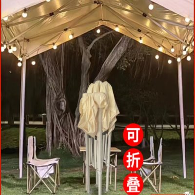 网红市集帐篷四脚房式简易停车棚遮阳篷折叠雨棚活动移动夜市摆摊