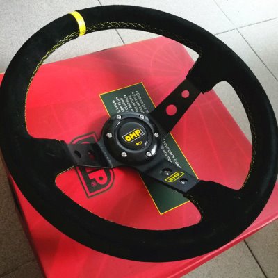 改装赛车14寸绒毛翻皮毛真皮通用竞技方向盘秃皮大凹磨砂皮方向盘