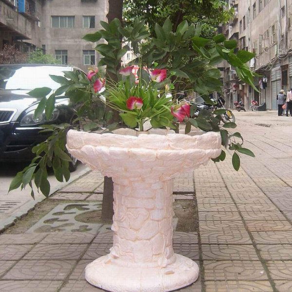 欧式复古绿植物花盆花园花器装饰工艺品仿砖雕塑特大落地摆件