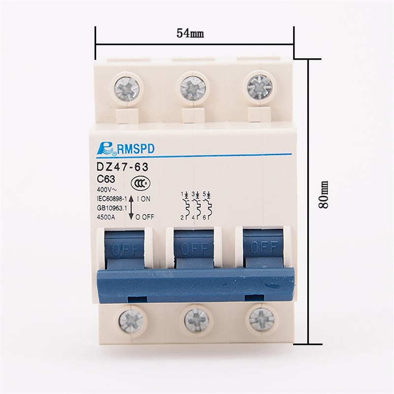 空气开关三相电fDZ47 3P63A 空开小型断路器 380V C45包邮