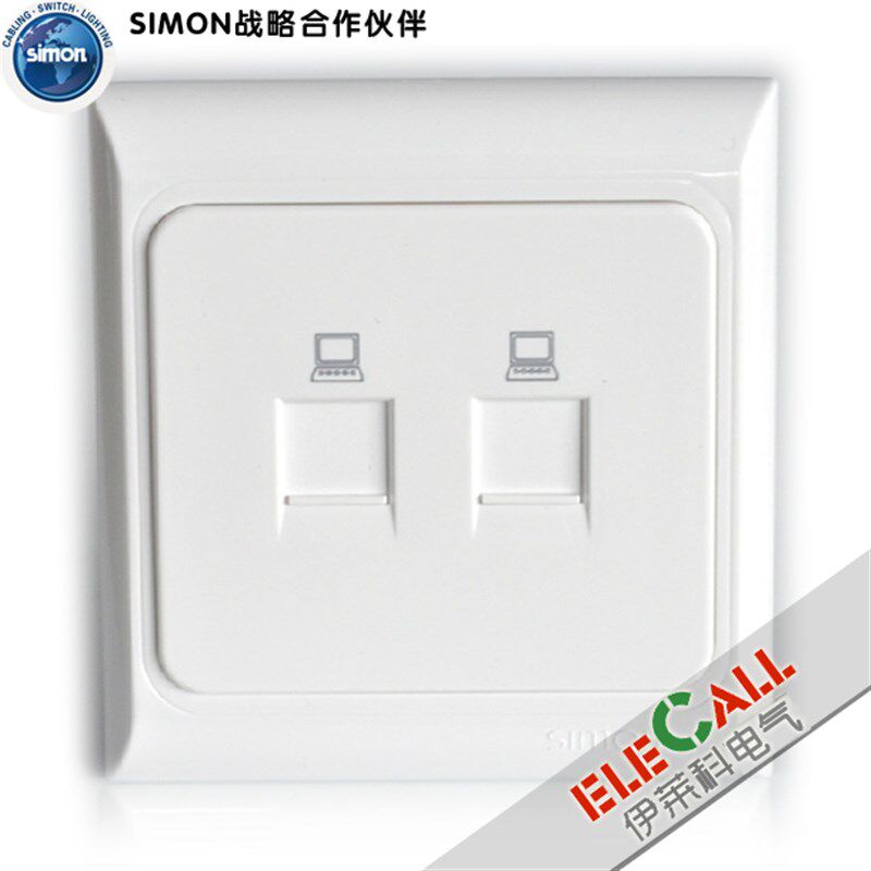 西蒙开关欧典61系列 二位信息插座 J60593S 单开二位