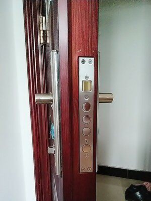 家用门锁防盗门拉手套装全铜锁心锁体加厚把手通用型大门入户门锁