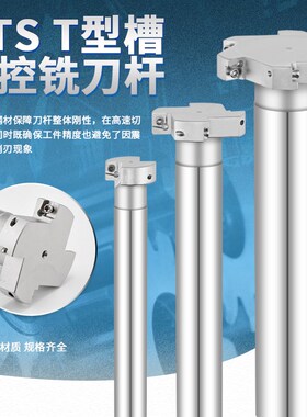 T型槽铣刀杆HTS三面刃铣刀杆加长数控直柄T型槽刀CNC侧铣开槽刀把
