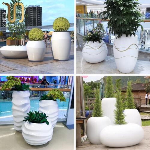 玻璃钢花盆户外广场开业花坛商业街异形花缸园林市政种植花箱定制