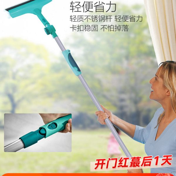 利快德国进口擦玻璃神器家用双面擦刮窗户高层伸缩加长杆洗车清洁