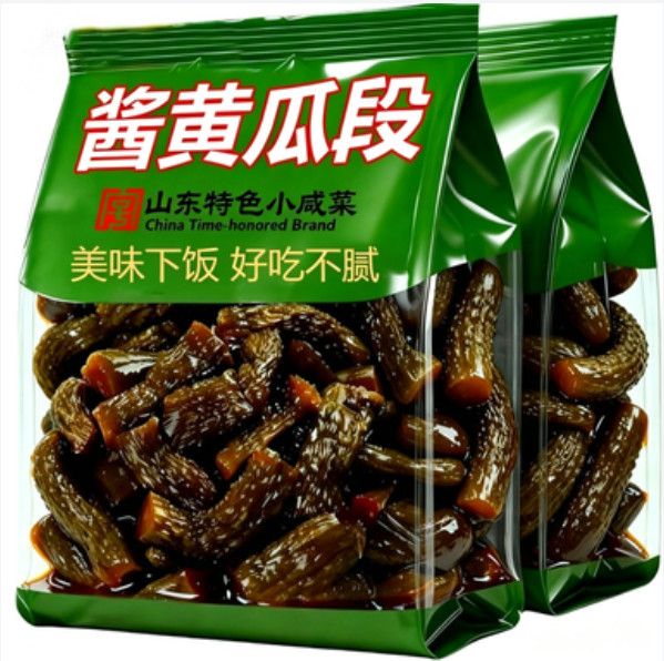 不辣】风味蜜汁脆黄瓜酱瓜段咸菜腌菜袋装即食下饭菜酱菜咸菜鲜脆