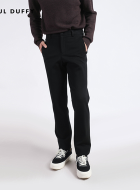 LAOUL DUFFY男士黑色针织休闲裤DK16325A