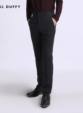 LAOUL DUFFY黑色休闲长裤DK17272A