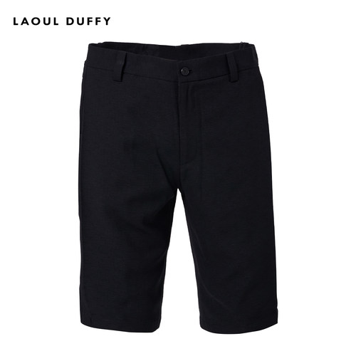 LAOUL DUFFY黑色时尚气质休闲裤男款夏季儒雅大方短裤DK17252A