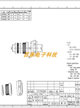 WAIN唯恩重载连接器 EMC.WNAMC-M25 镀镍外螺纹防水接头 HARTING