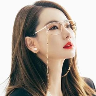 戚薇同款眼镜链长款挂脖链子金色时尚网红新款大侦探潮男女防丢链