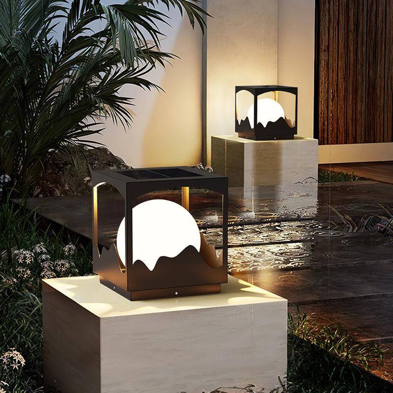 太阳能柱头灯户外防水庭院简约现代别墅灯围墙大门院子围栏柱子灯