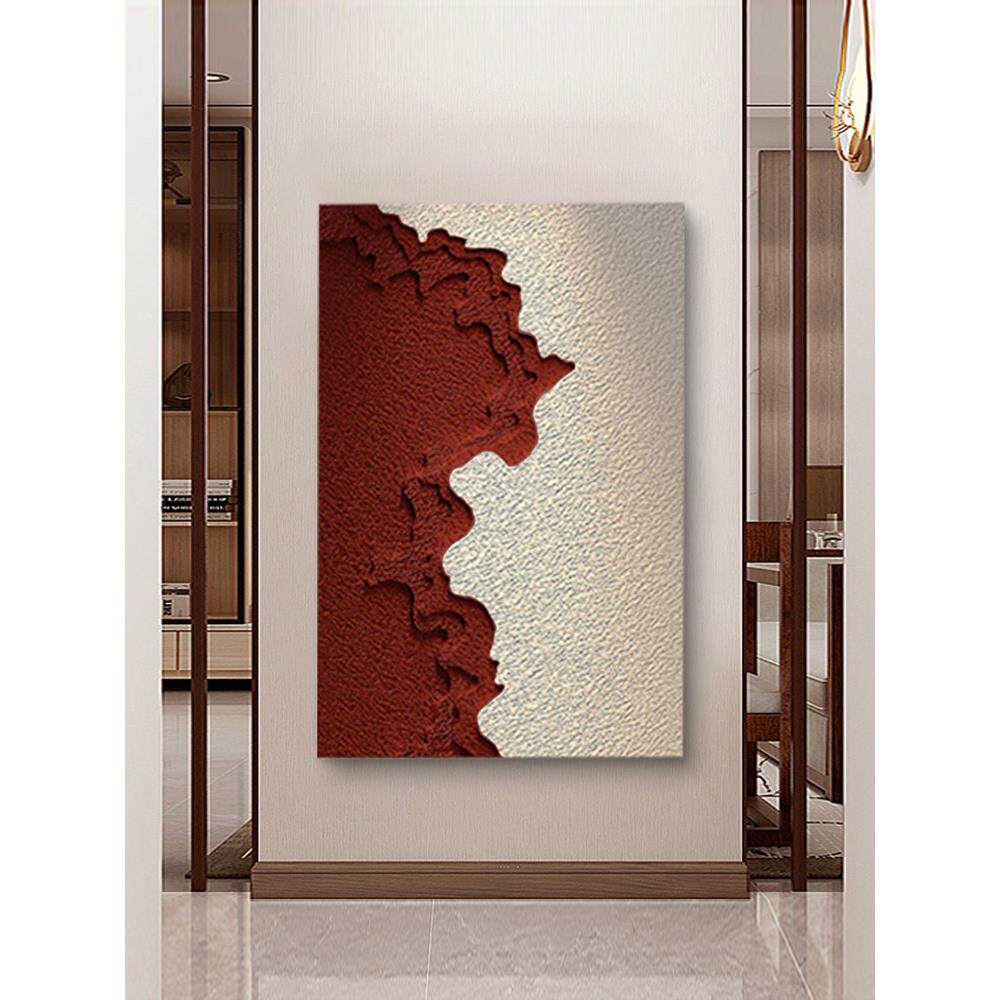 3D现代简约立体木雕砂岩手绘轻奢沙发装饰画背景墙玄关走廊挂画