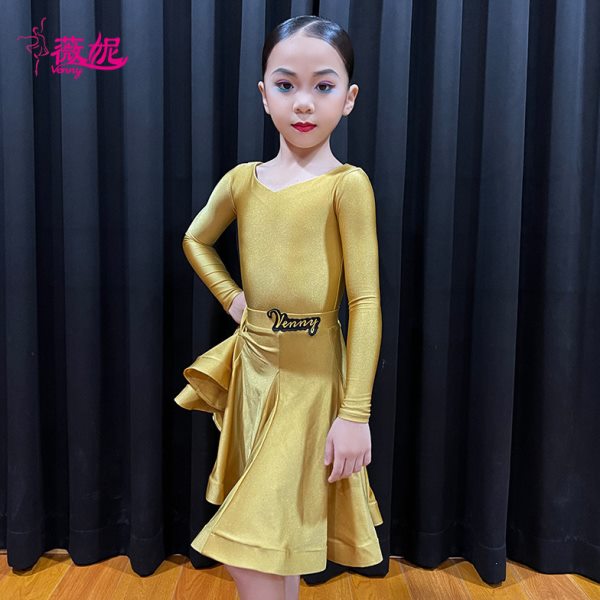 薇妮拉丁舞服女童专业进口定制规定服少儿标准国标舞高级感比赛服