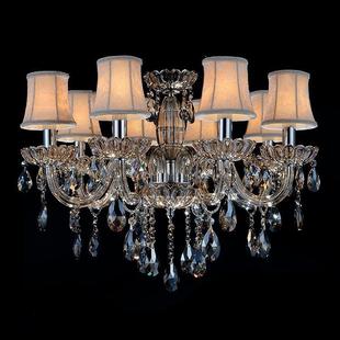 美式蜡烛水晶灯具简约现代轻奢客厅灯欧式卧室餐厅灯欧式吊灯