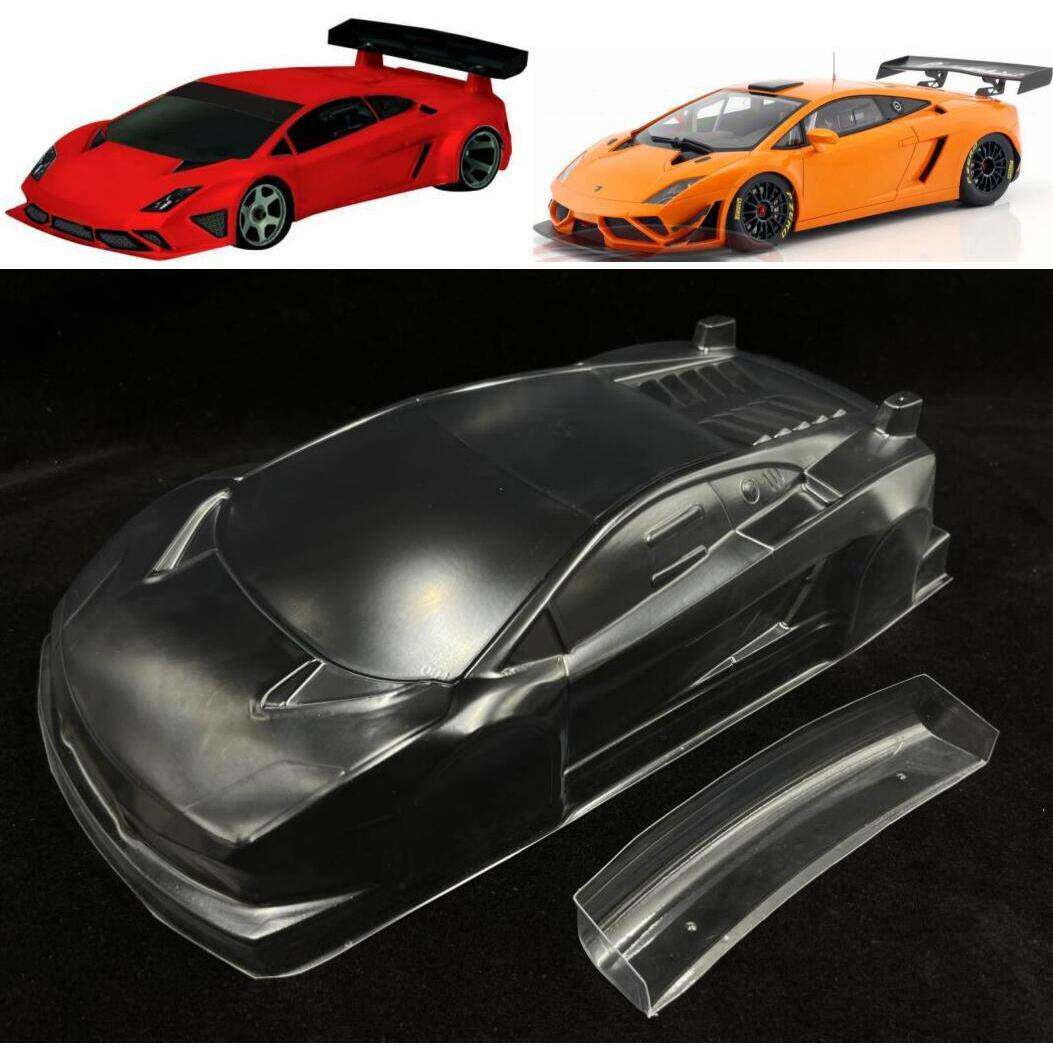 1/12平跑车壳漂移车壳gallardofl2gt312仔透明PC车壳208mm