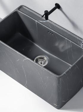 加大号灰色大理石纹家用陶瓷拖把池阳台卫生间拖布池落地式墩布池