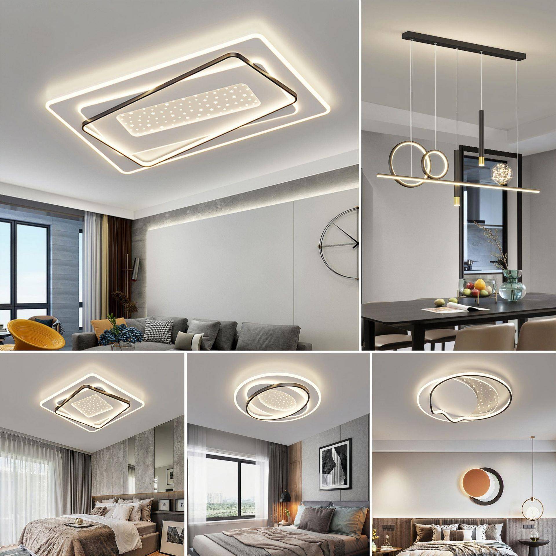 LED吸顶灯2022新款客厅灯轻奢简约卧室灯后现代智能家用套餐组合